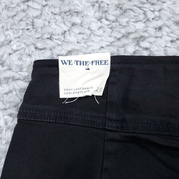 Free People CRVY Last Dance Low Rise Flare Jeans Black Size 27 Curvy Pull On - Picture 4 of 9